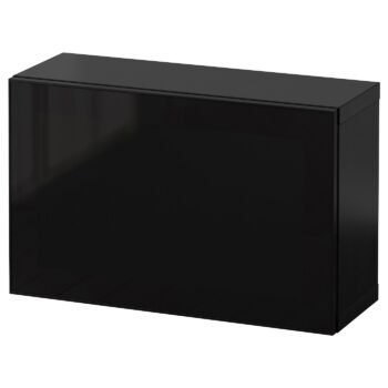 Glassedge, Wall-mounted cabinet combination, black-brown Glassvik/black smoked glass, 60x22x38 cm