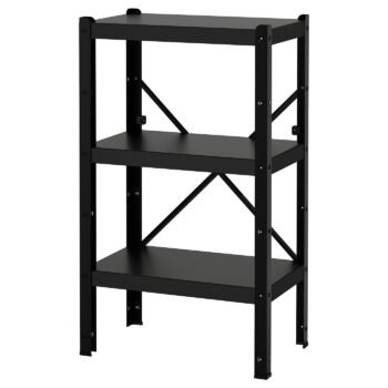 Monotier, 1 section/shelves, black, 65x40x110 cm