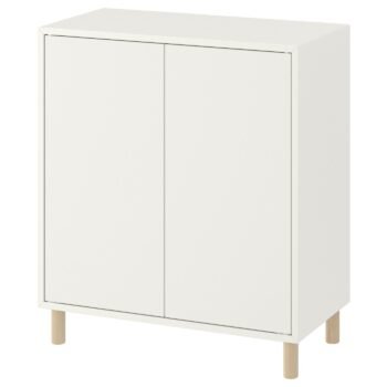 Legato, Cabinet combination with legs, white/wood, 70x35x80 cm