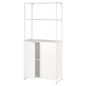 Shelbrite Tall, Shelving unit with doors, in/outdoor/white, 81x44x180 cm