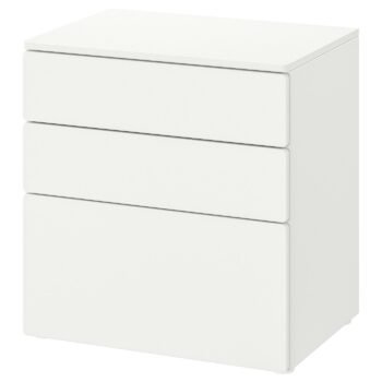 Pure Stack, Chest of 3 drawers, white/white, 60x42x63 cm